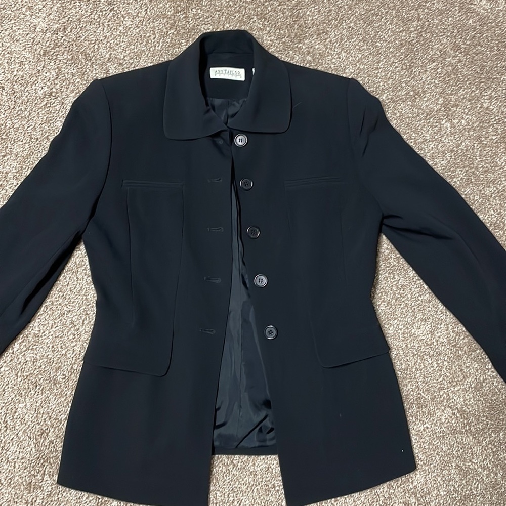 Ann Taylor Petites Black Blazer Jacket 2P